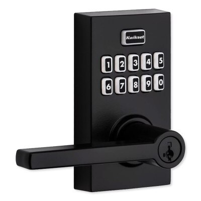 Kwikset SmartCode 917 Series Electronic Halifax Lever, Matte Black